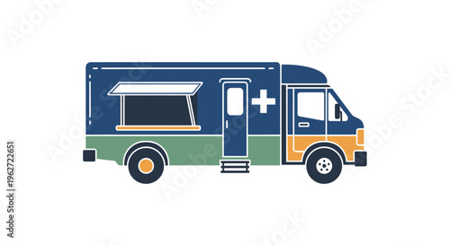 Ambulance illustration with a modern design
