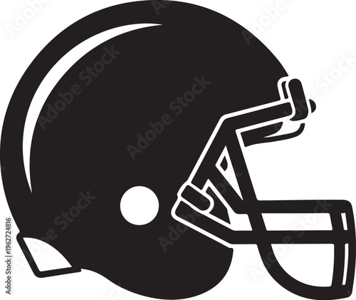 American Football Helmet Icon in Black and White Colors