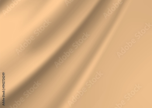 Abstract background of flowing beige fabric, soft folds and subtle light and shadow for elegant design