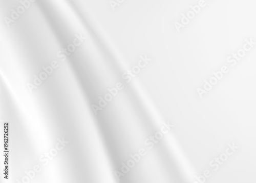 Abstract background of flowing white fabric, soft folds and subtle light and shadow for elegant design