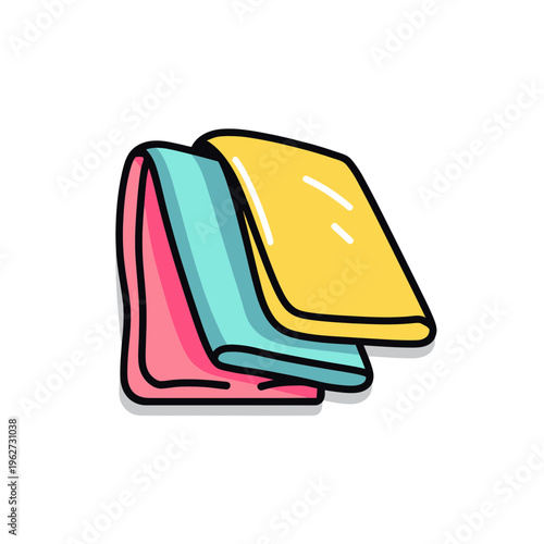 Colorful Folded Cleaning Cloths