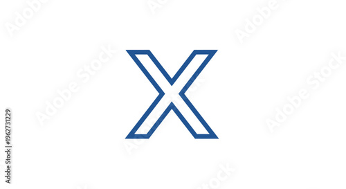 Blue Letter X Logo Icon, Graphic Design Element, Isolated on White Background