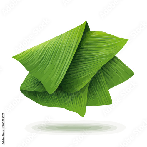 Green banana leaves for tropical food wrapping