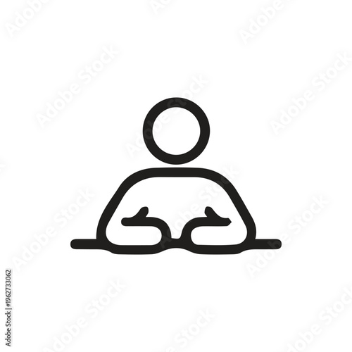 Simple Line Art Icon Of A Person Relaxing In A Pool Or Spa Bath