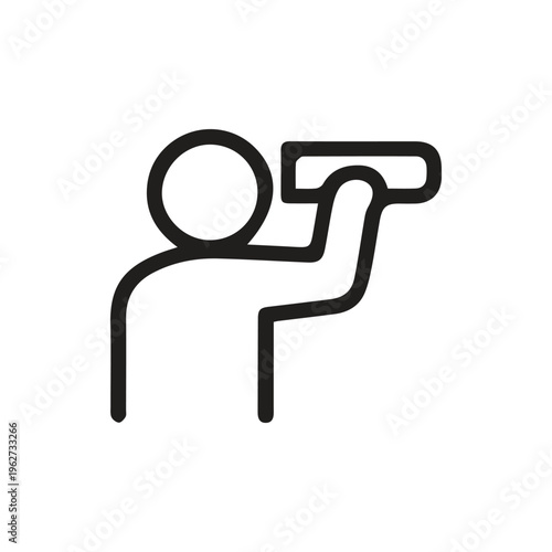 Simple Person Looking Through Telescope Icon For Web And Mobile Apps