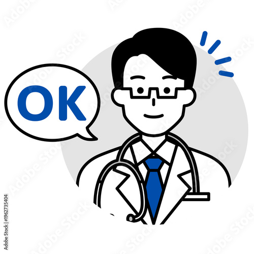 男性医師のアイコン（OK）