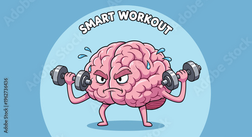 Brain Lifting Dumbbells Exercising Fitness.