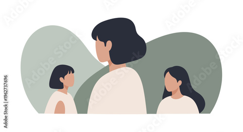 Three women standing together, representing family or friendship bonds.