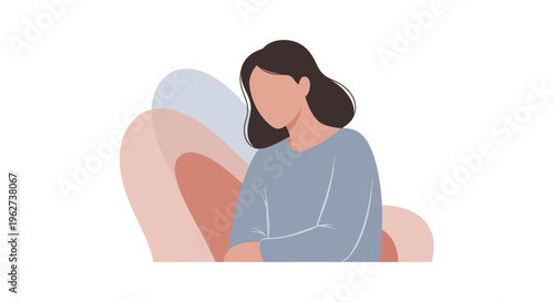 Young Woman Experiencing Sadness and Depression.