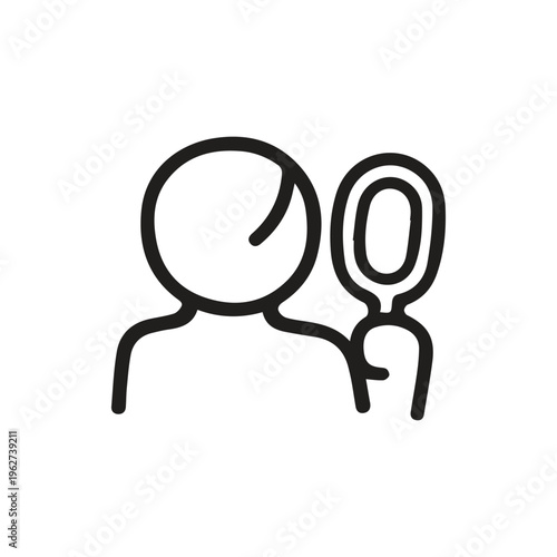 Minimalist Icon Of A Person Looking In A Mirror For Self Reflection
