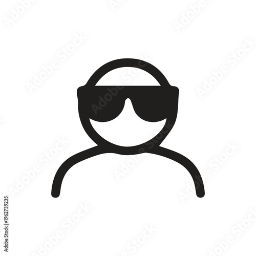 Minimalist Black User Icon With Sunglasses For Profile And Avatar