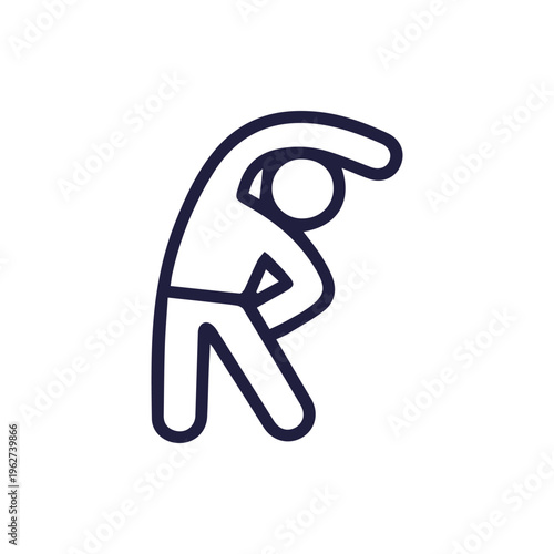 Photos Minimalist Line Icon Of A Person Doing A Side Bend Stretch Exercise