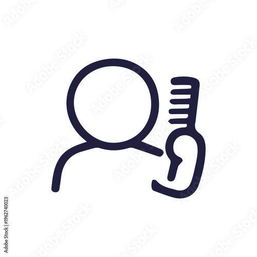 Minimalist Hairdresser Icon With Comb For Beauty Salon Branding