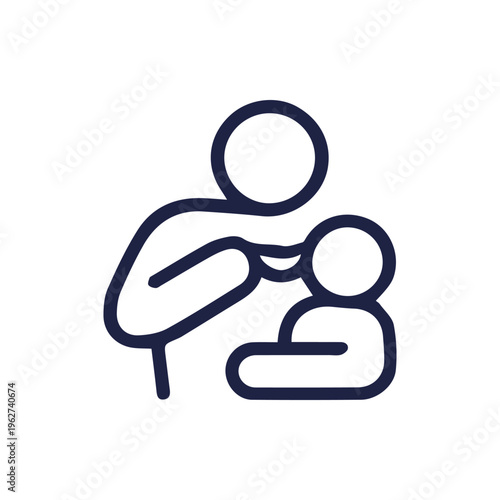 Abstract Symbol Of Parental Care And Infant Nutrition Isolated Icon