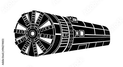 Tunnel boring machine excavating underground passage