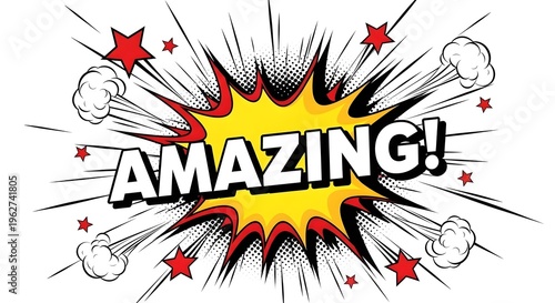 Amazing Pop Art Comic Book Speech Bubble Design Vector Exploding Graphic, Perfect for Adding an Attention Grabbing Highlight to Your Work