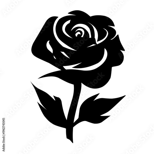Black Rose vector icon