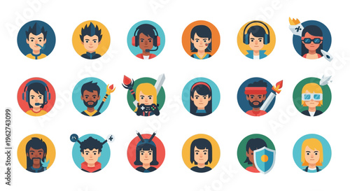 Diverse Group of Avatar Characters Representing Various People.
