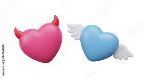Duality of Love: Angelic and Devilish Hearts