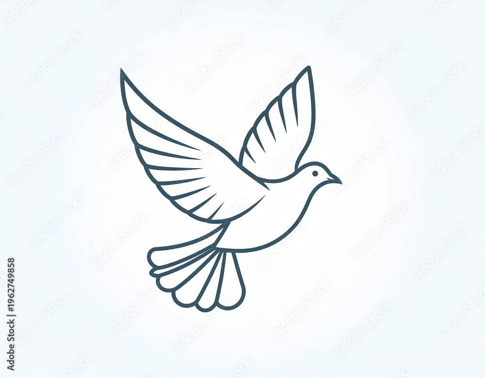 Obraz premium Simple flat design illustration of a bird in a clean geometric style with minimal details. Perfect for icons, UI design, branding, and modern visual content.