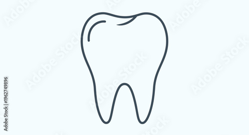 Simple Line Drawing of a Molar Tooth.