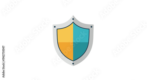 Shield Icon with Colorful Design Elements.