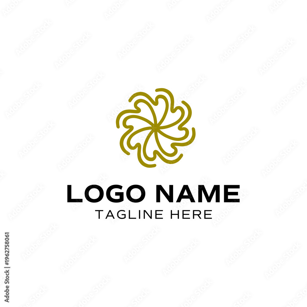 Fototapeta premium Gold Circular Ornamental Monoline Logo Design