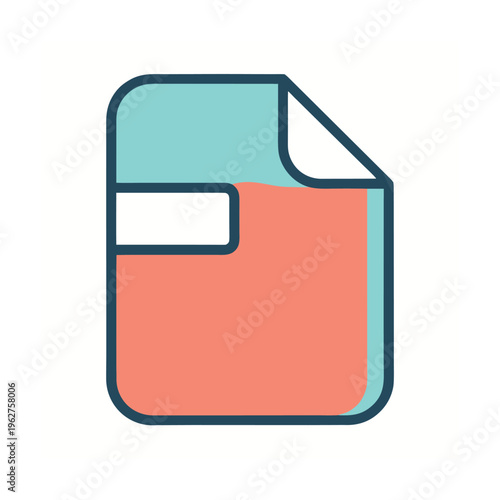 A file icon representing document with folded corner and two distinct color sections