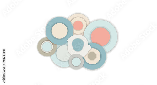 Abstract Pastel Circles Background, Soft Color Palette, Modern Design Elements
