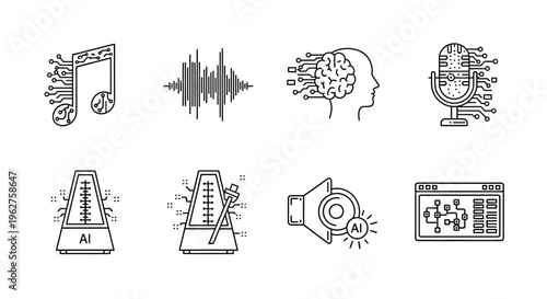 Technology icons for business communication.