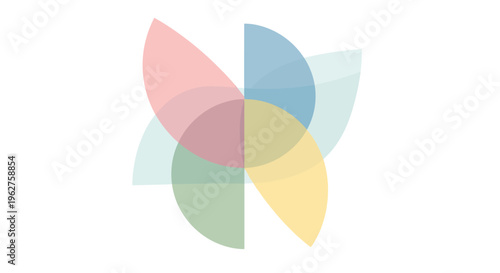 Abstract Colorful Petal Design - Soft Pastel Geometric Overlay