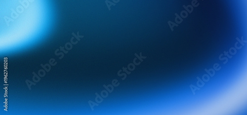 Schilderij op canvas Abstract blue light bokeh gradient background with soft glow for modern design