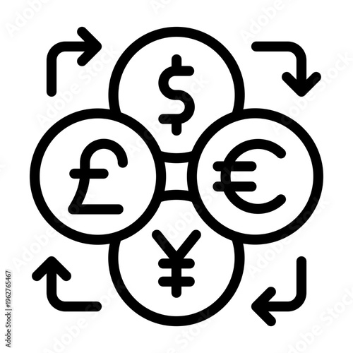 currency exchange icon line