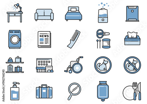 ホテルアメニティアイコン15　Hotel Amenities icons