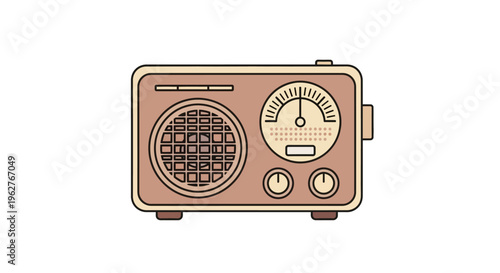 Vintage old radio device electronics.