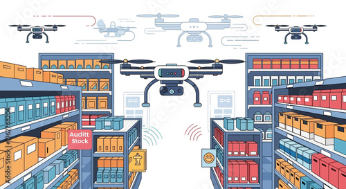 Automated Drone Inventory Management in Modern Retail Stores.