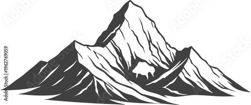 Ama Dablam bold silhouette mountain vector minimal Himalayan Nepal illustration
