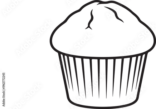 Muffin Cup Silhouette Bakery Dessert Food Vector Illustration