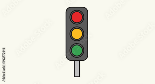 Traffic Light Signal With Three Lights.