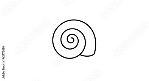 Simple black line spiral drawing.