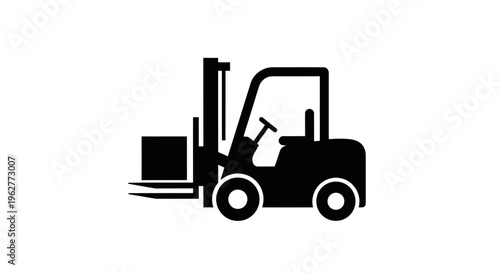 Industrial Forklift Truck Side View.