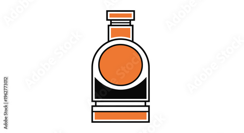 Simple Orange Perfume Bottle Illustration.