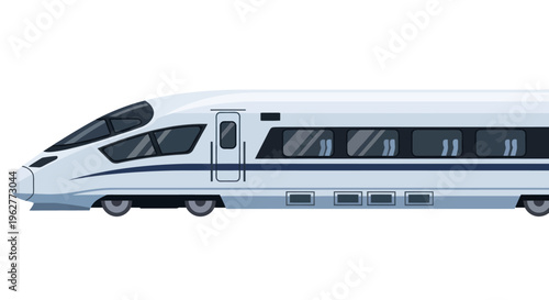 Modern High Speed Train Transportation Vehicle.
