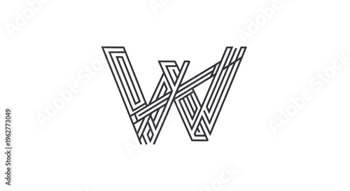 Geometric Letter W Logo Design.