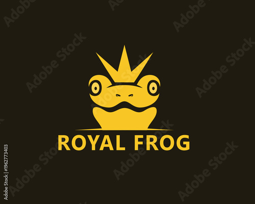 Royal frog logo, a frog head wearing a crown, is very suitable for your brand logo.