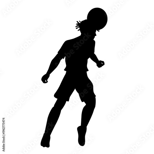 Playing Football Silhouette Vector