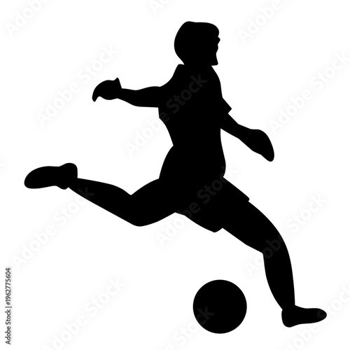 Playing Football Silhouette Vector