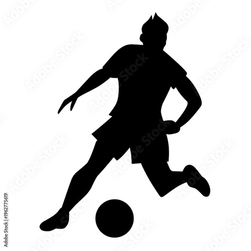 Playing Football Silhouette Vector