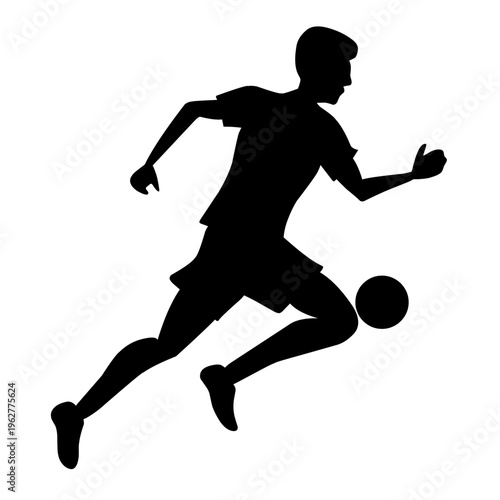 Playing Football Silhouette Vector