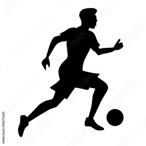 Playing Football Silhouette Vector